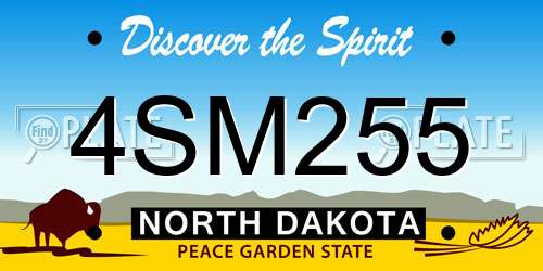 4SM255 North Dakota License Plate