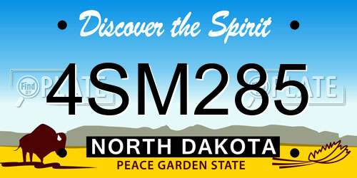 4SM285 North Dakota License Plate