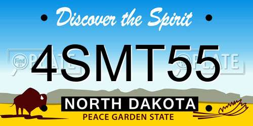 4SMT55 North Dakota License Plate
