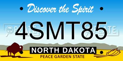 4SMT85 North Dakota License Plate