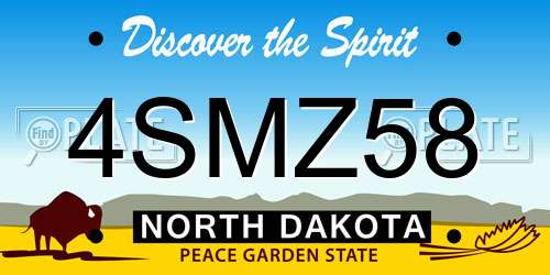 4SMZ58 North Dakota License Plate