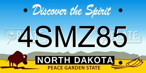 4SMZ85 North Dakota License Plate