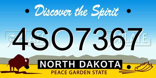 4SO7367 North Dakota License Plate