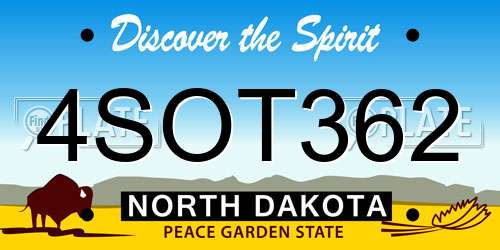 4SOT362 North Dakota License Plate