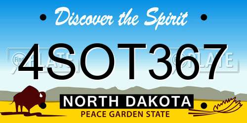 4SOT367 North Dakota License Plate