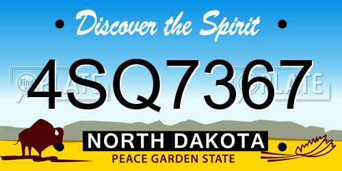 4SQ7367 North Dakota License Plate