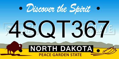 4SQT367 North Dakota License Plate