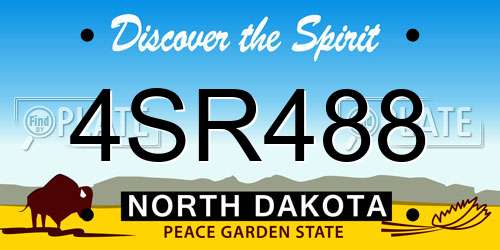 4SR488 North Dakota License Plate