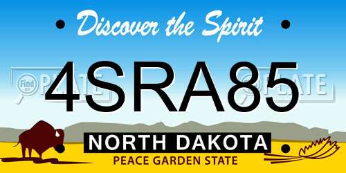 4SRA85 North Dakota License Plate