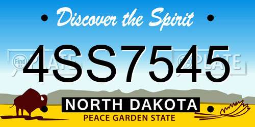 4SS7545 North Dakota License Plate