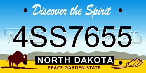 4SS7655 North Dakota License Plate