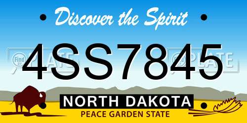 4SS7845 North Dakota License Plate