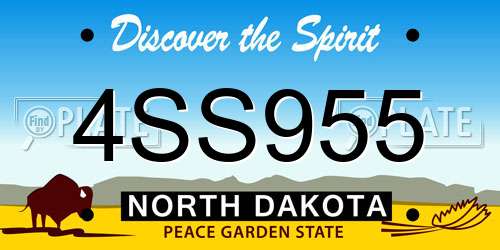 4SS955 North Dakota License Plate