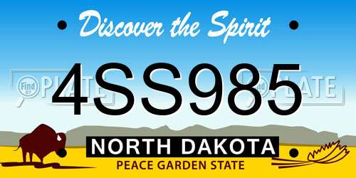 4SS985 North Dakota License Plate