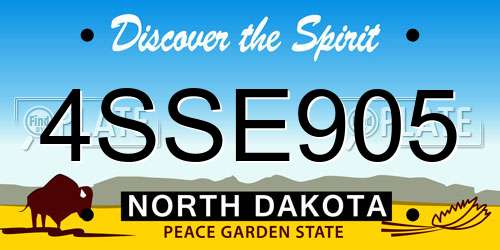 4SSE905 North Dakota License Plate