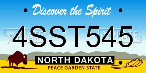 4SST545 North Dakota License Plate