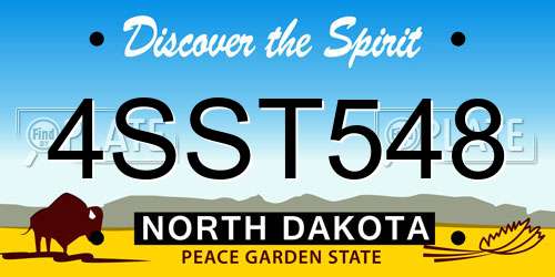 4SST548 North Dakota License Plate