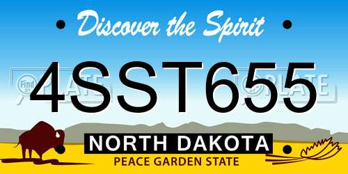 4SST655 North Dakota License Plate