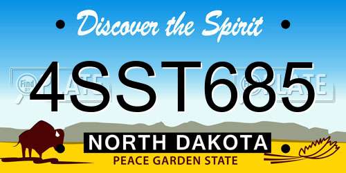 4SST685 North Dakota License Plate