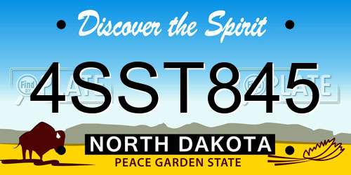 4SST845 North Dakota License Plate