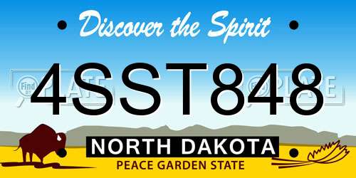 4SST848 North Dakota License Plate