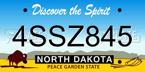 4SSZ845 North Dakota License Plate