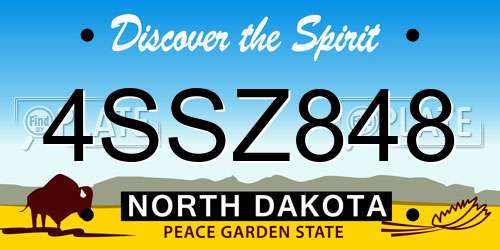 4SSZ848 North Dakota License Plate
