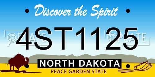 4ST1125 North Dakota License Plate
