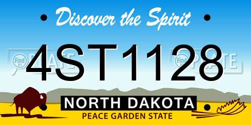 4ST1128 North Dakota License Plate