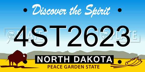4ST2623 North Dakota License Plate