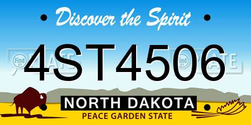 4ST4506 North Dakota License Plate