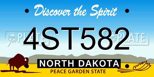 4ST582 North Dakota License Plate