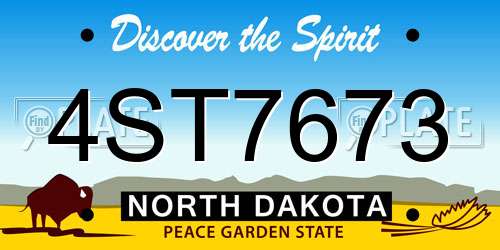 4ST7673 North Dakota License Plate