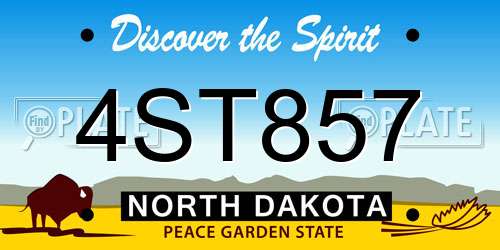 4ST857 North Dakota License Plate