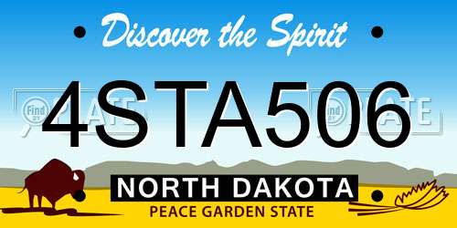 4STA506 North Dakota License Plate
