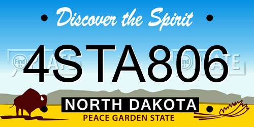 4STA806 North Dakota License Plate