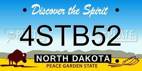 4STB52 North Dakota License Plate