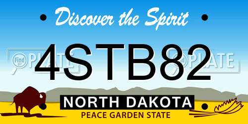 4STB82 North Dakota License Plate