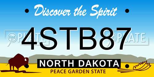 4STB87 North Dakota License Plate