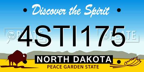 4STI175 North Dakota License Plate