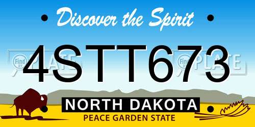 4STT673 North Dakota License Plate