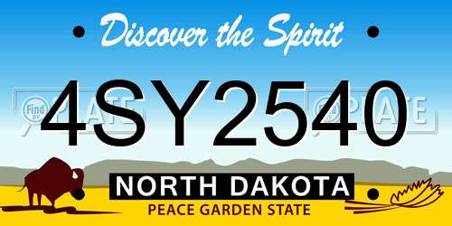 4SY2540 North Dakota License Plate