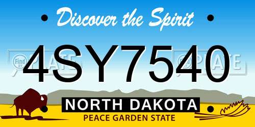 4SY7540 North Dakota License Plate