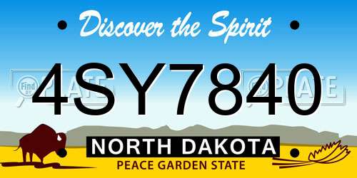 4SY7840 North Dakota License Plate