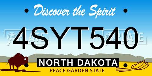 4SYT540 North Dakota License Plate