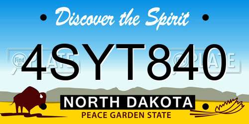 4SYT840 North Dakota License Plate