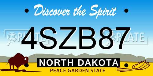 4SZB87 North Dakota License Plate