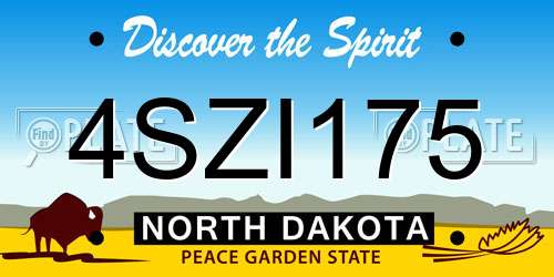4SZI175 North Dakota License Plate