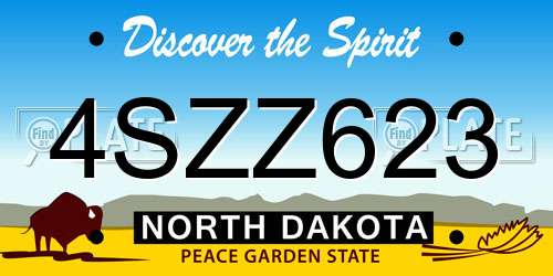 4SZZ623 North Dakota License Plate