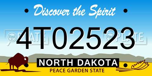 4T02523 North Dakota License Plate
